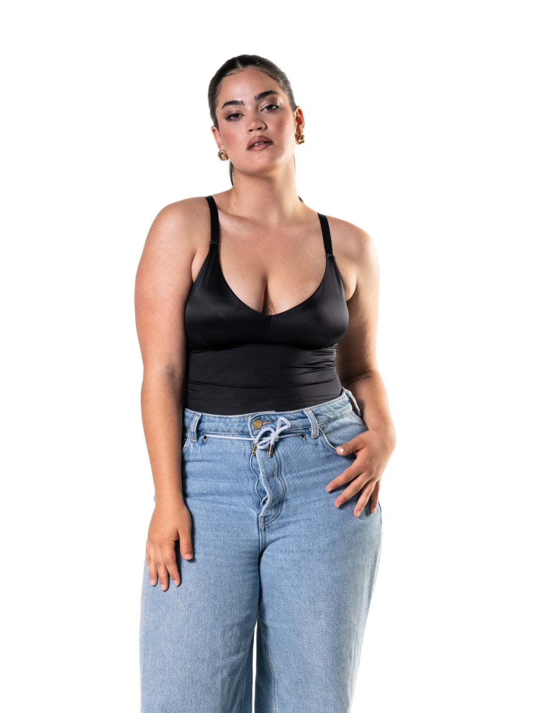 Body de cetim com tanga