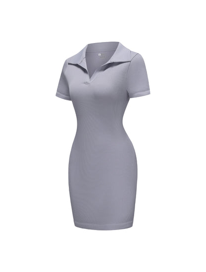 Vestido curto justo canelado