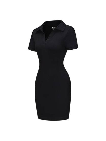 Vestido curto justo canelado