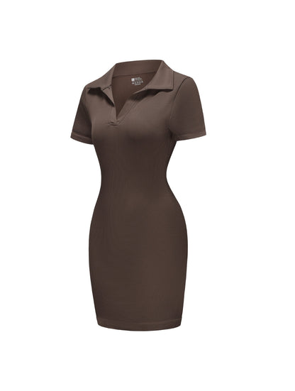 Vestido curto justo canelado