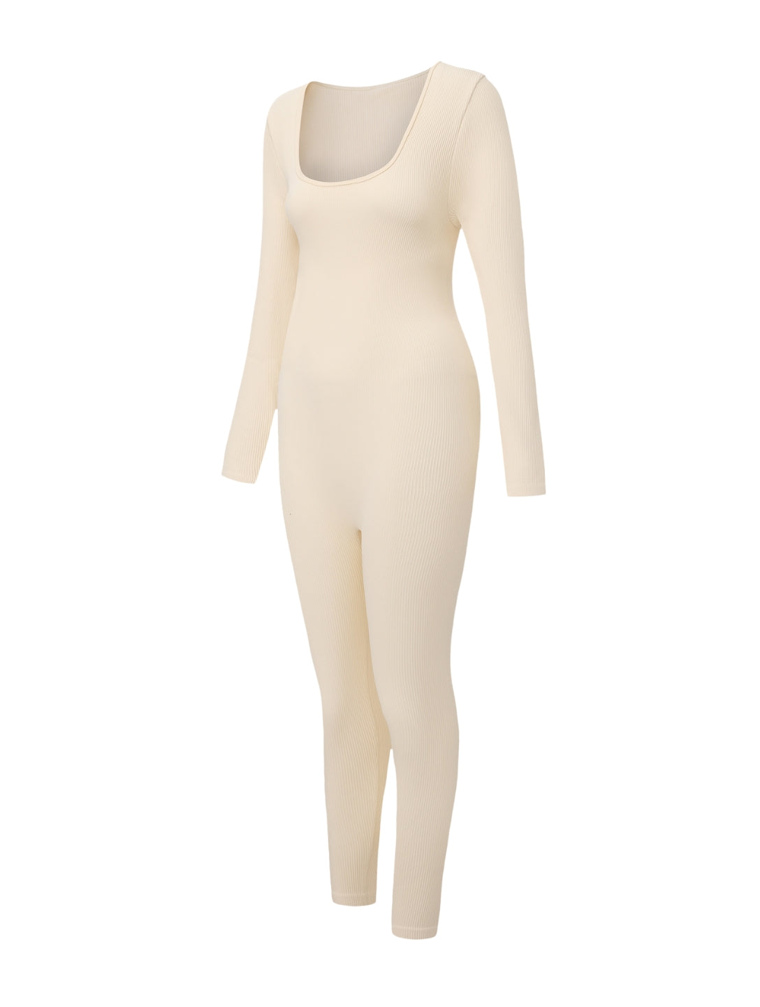 Macacão canelado com decote quadrado