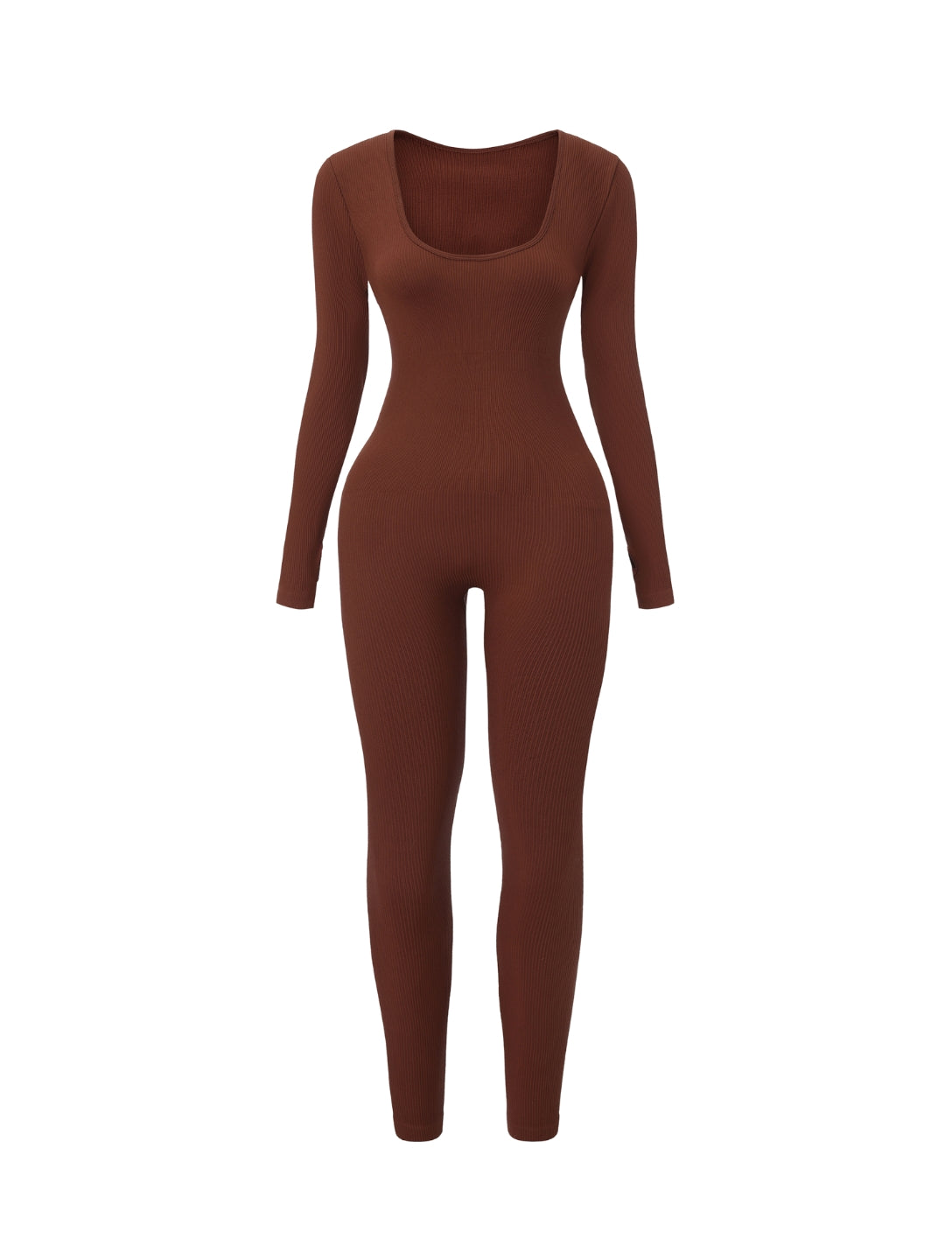 Macacão canelado com decote quadrado