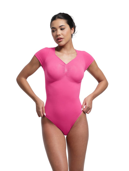 Body modelador com decote em V