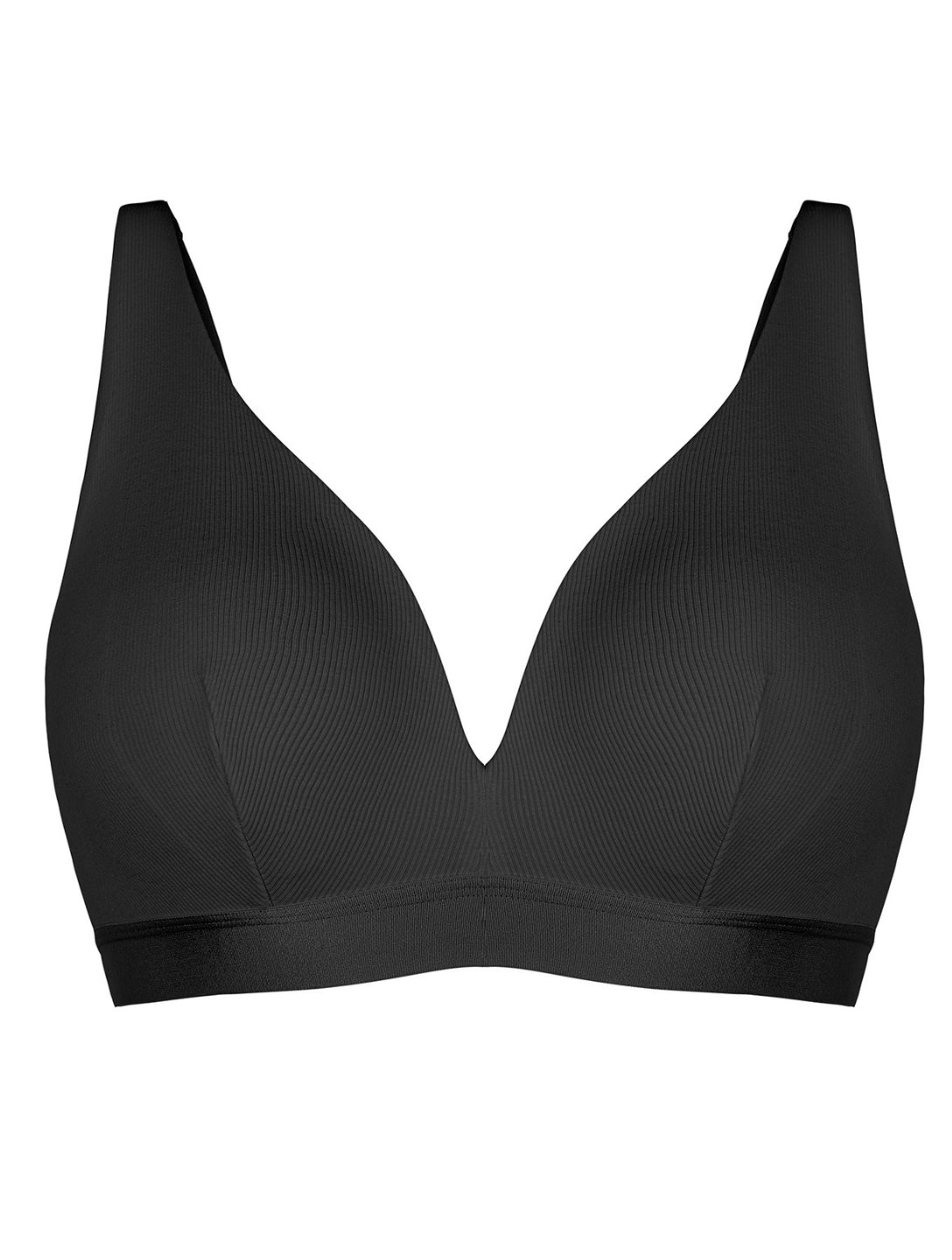 Sutiã Bralette com Decote em V Profundo e Canelado