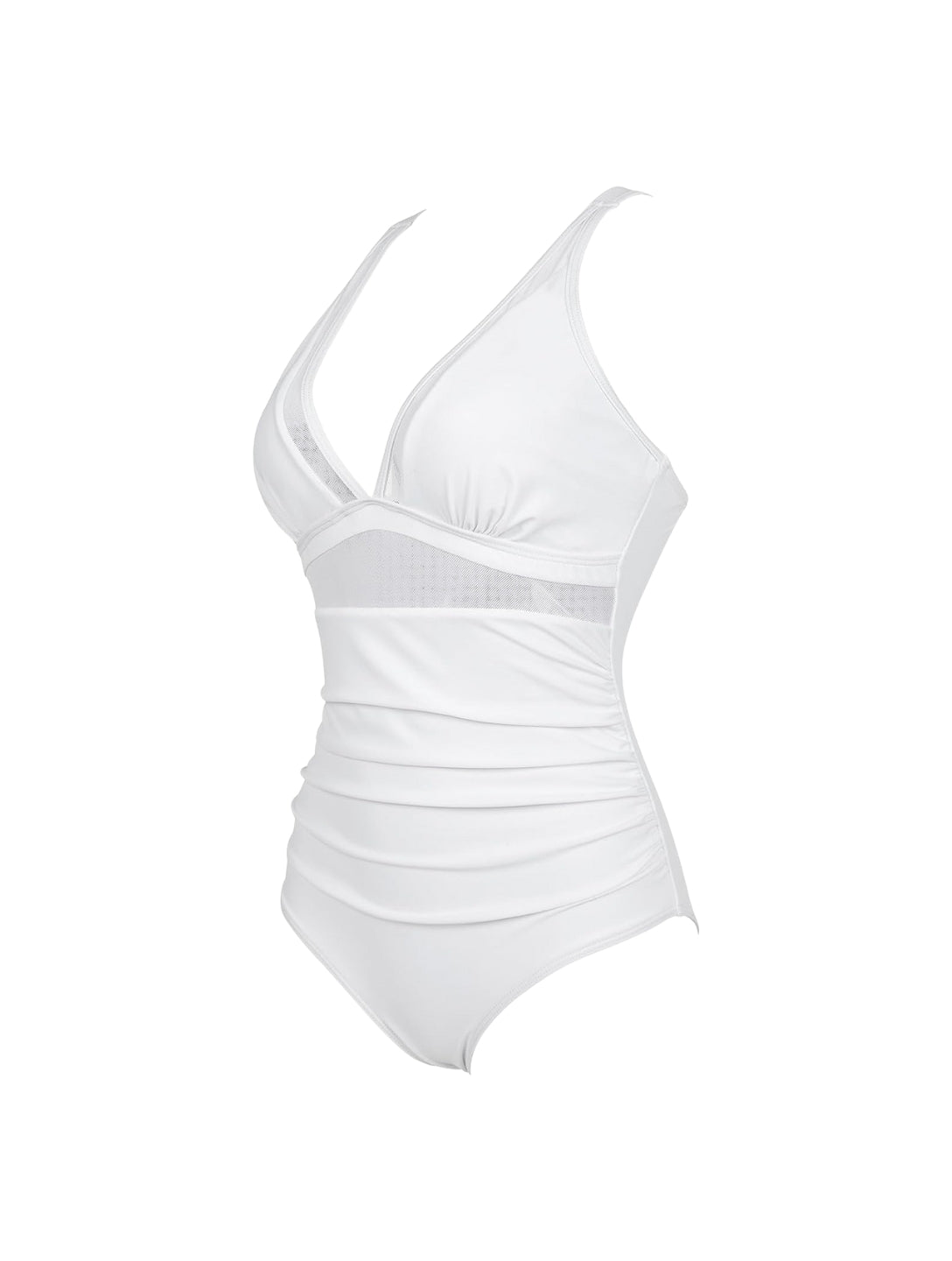 O terno de malha com decote em V esculpido