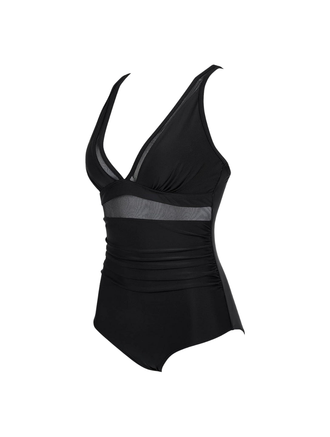 O terno de malha com decote em V esculpido