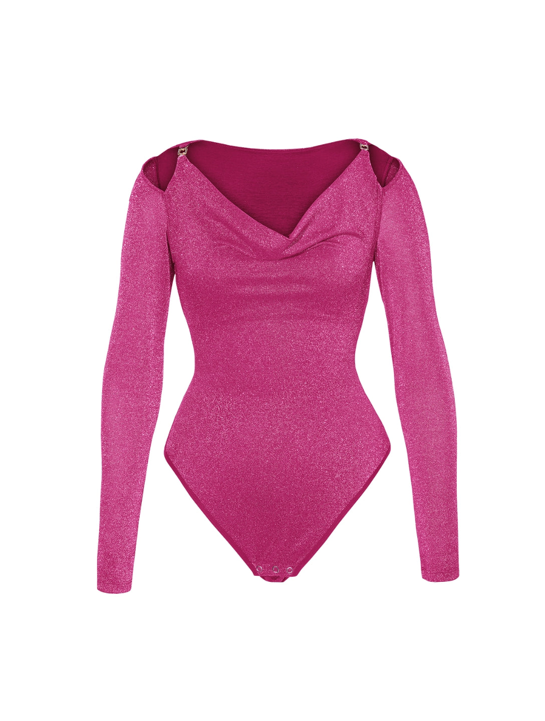 Body fio dental com glitter e manga comprida