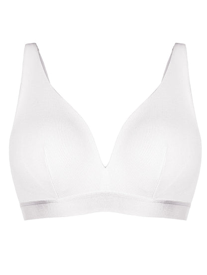 Sutiã Bralette com Decote em V Profundo e Canelado