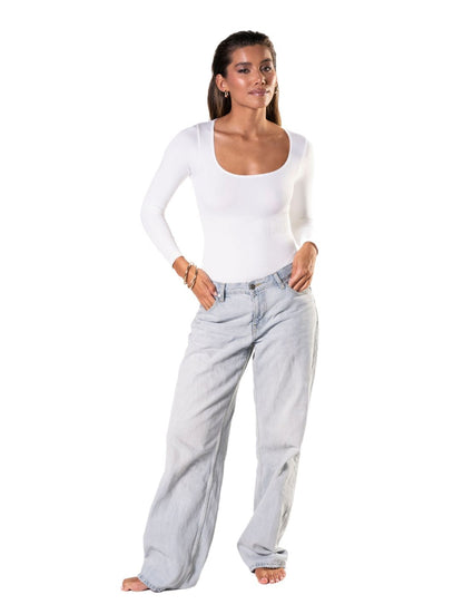 Body fio dental de manga comprida