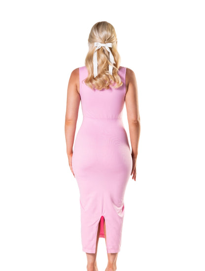 Vestido modelador decote quadrado